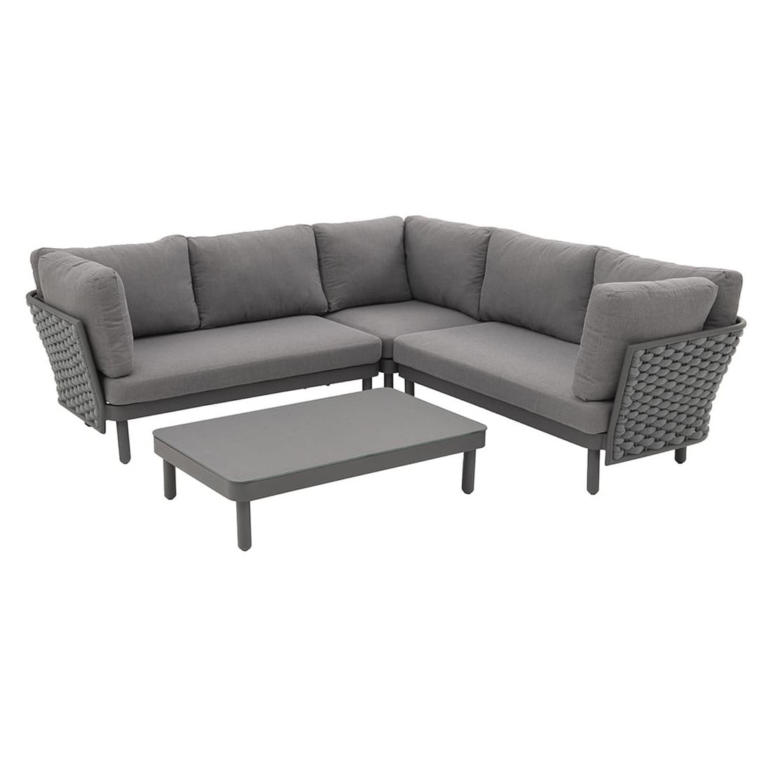 OUTLIV. Leon Ecklounge inkl. Loungetisch Aluminium/Rope/Acryl