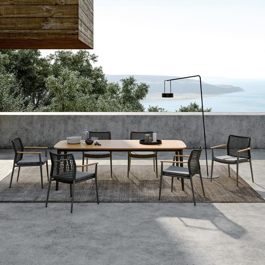 Solpuri Pia Stapelsessel Aluminium mit Sitzkissen