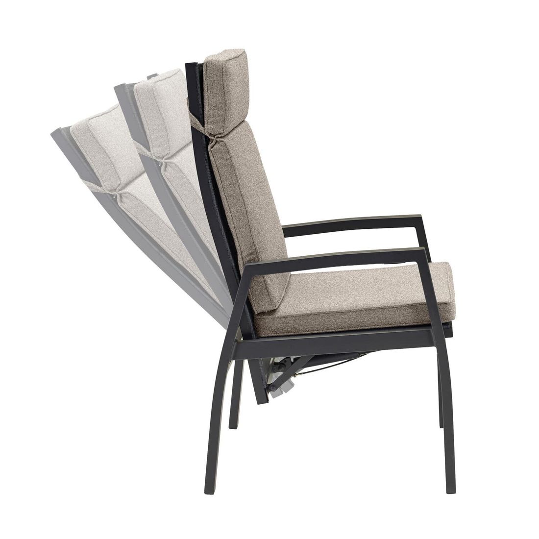 LC Garden Avena Gartensessel Sitztiefe verstellbar Aluminium mit Sitz- und Rückenkissen