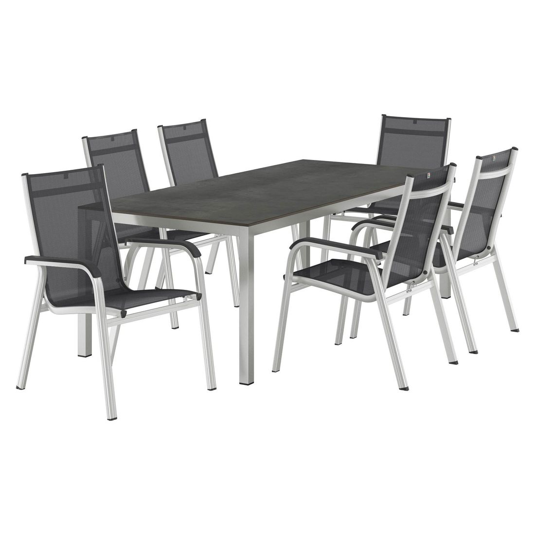 Kettler Basic Plus Gartenmöbel-Set L (6 Plätze) mit OUTLIV. Tisch 220x100cm