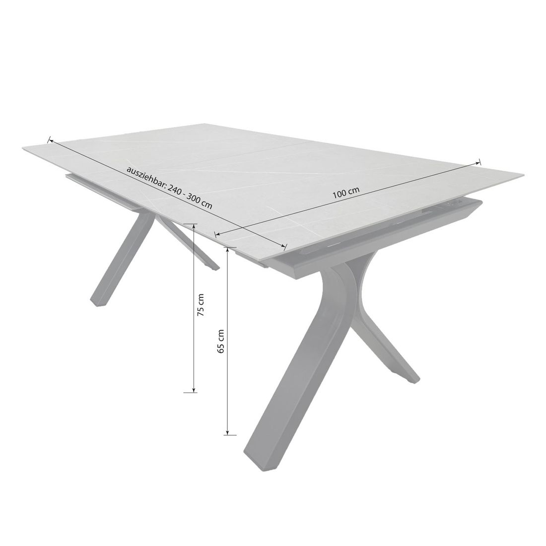 LC Garden Bari Ausziehtisch Aluminium/Sinterstone