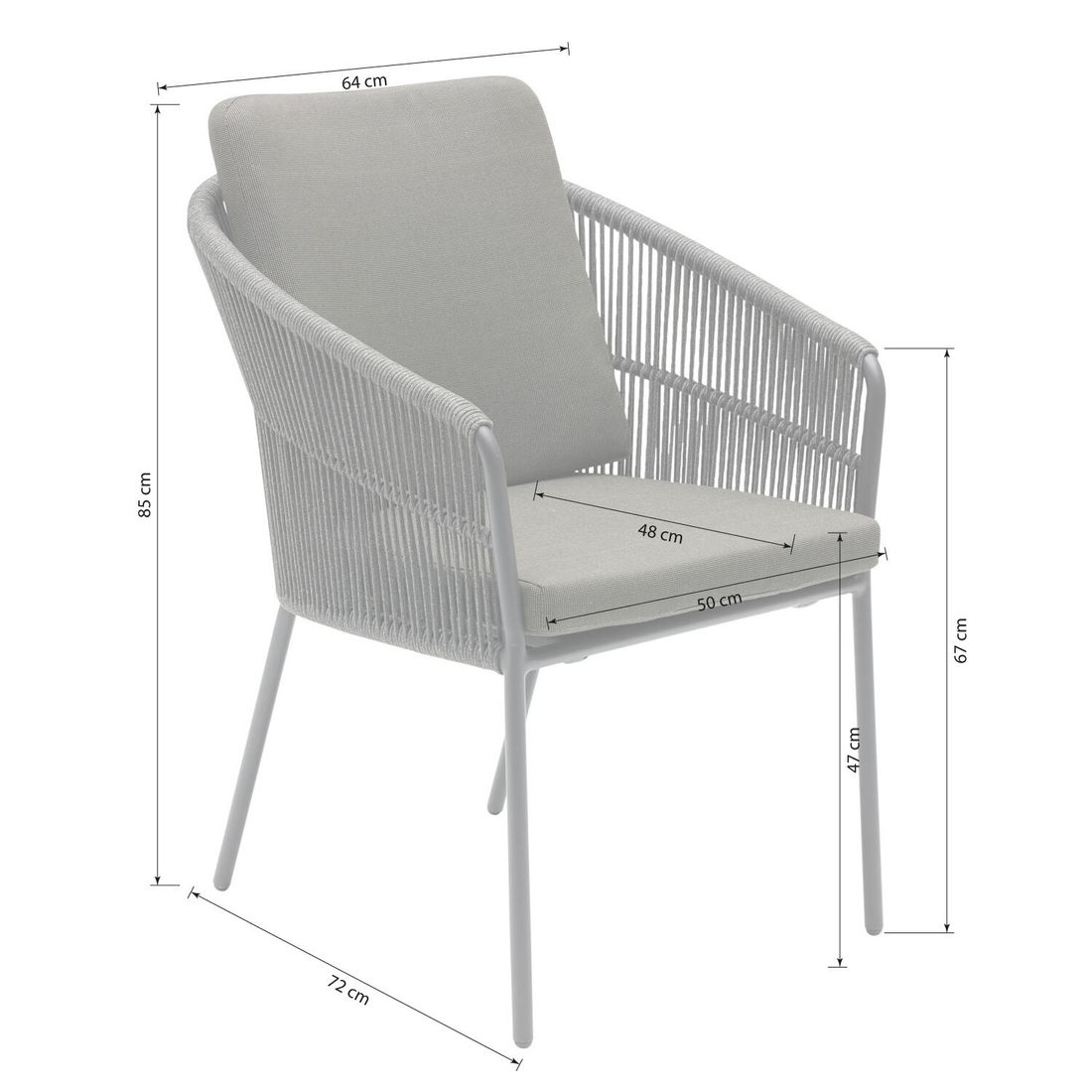 LC Garden Covo Stapelsessel Aluminium mit Sitz- und Rückenkissen