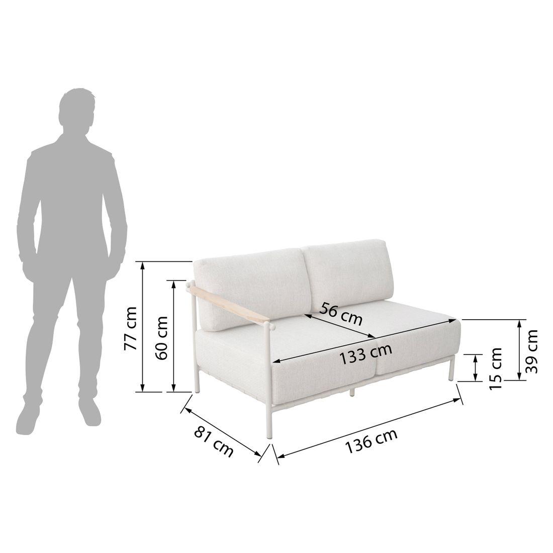 Stern Francis Endmodul Aluminium/Gurtbespannung/Polyacryl