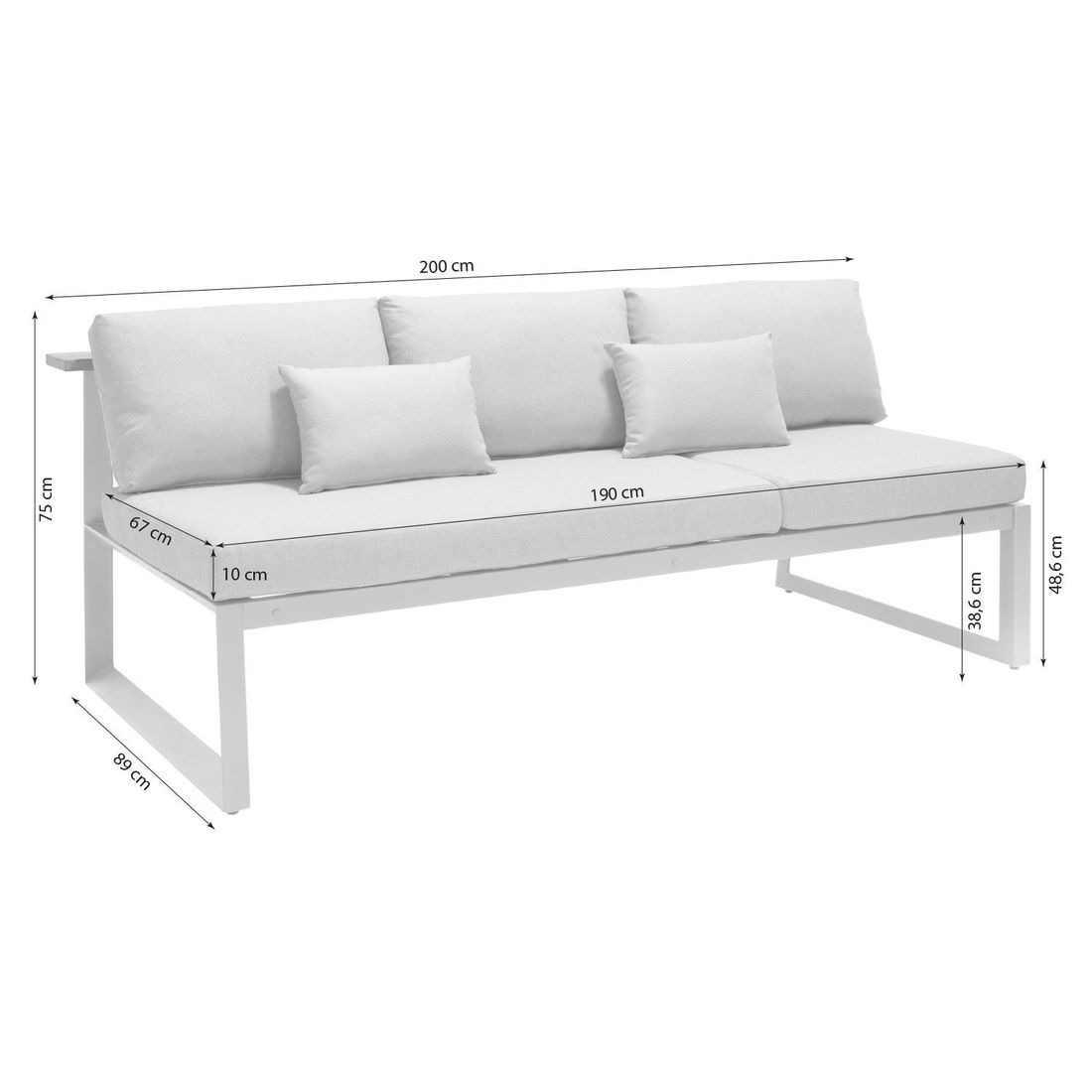 LifestyleGarden Jimmy Diningsofa verstellbar Aluminium/Olefin