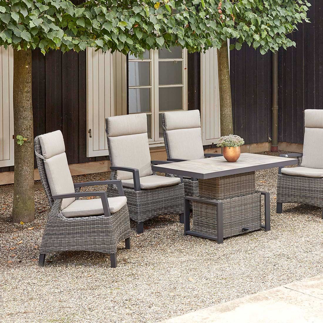 Siena Garden Corido Move Gartensessel verstellbar Aluminium/Gardino-Geflecht
