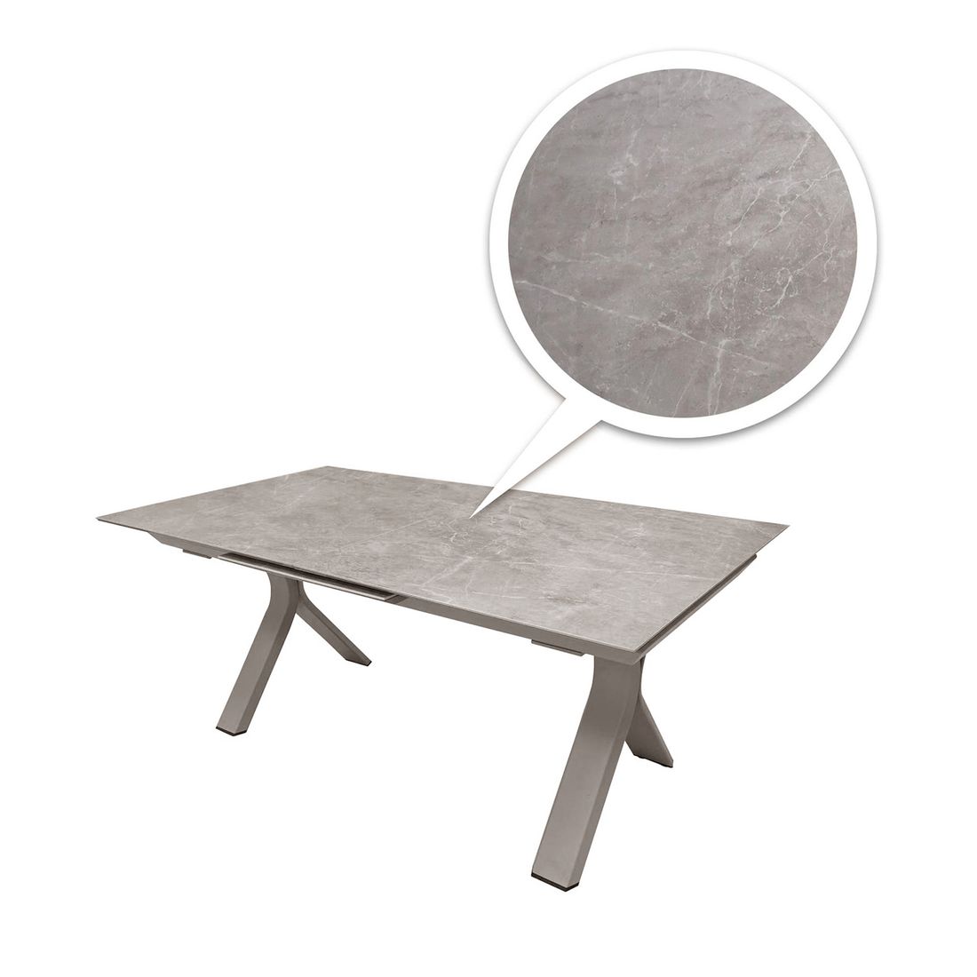 LC Garden Bari Ausziehtisch Aluminium/Sinterstone