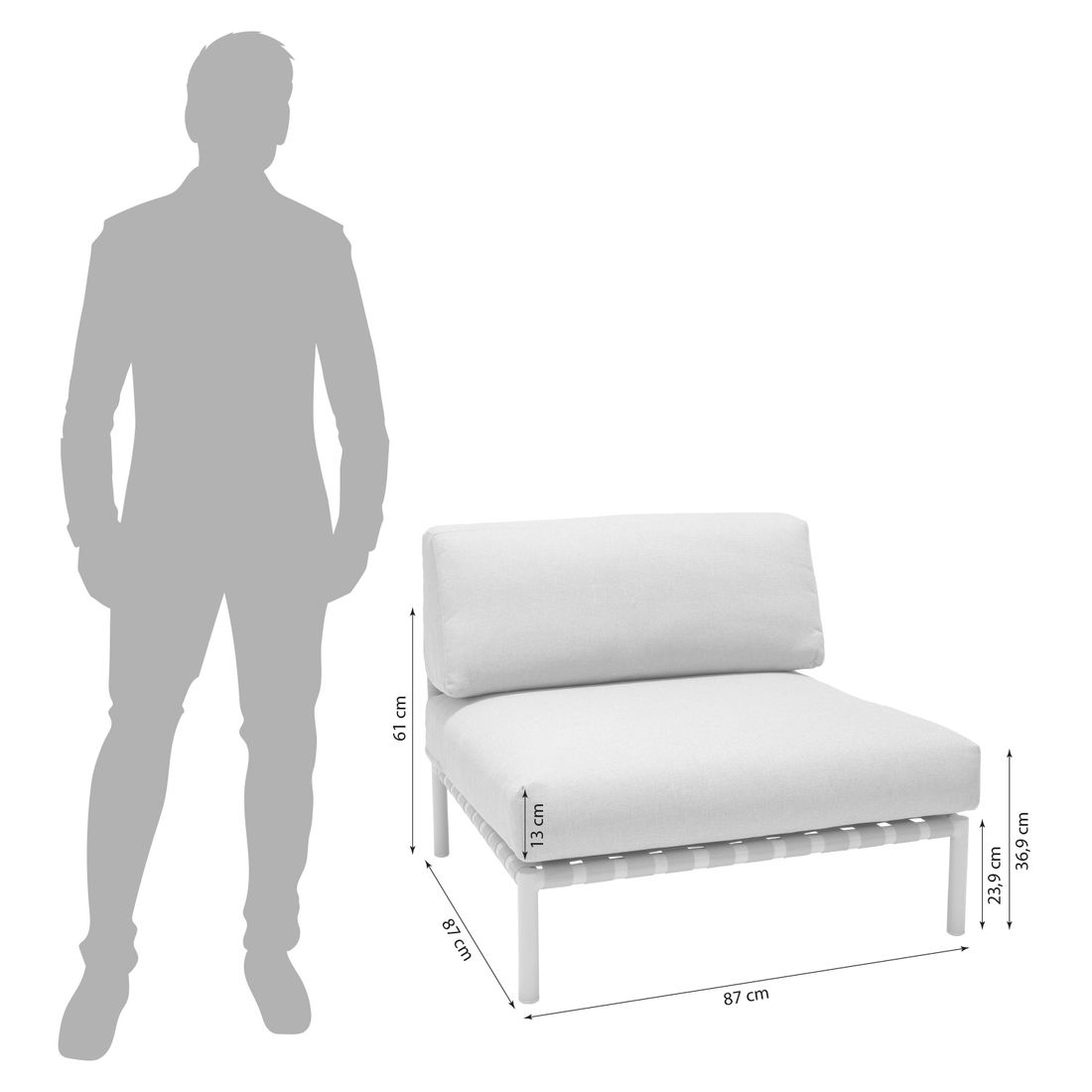 LifestyleGarden Horizon Mittelmodul Aluminium/Olefin