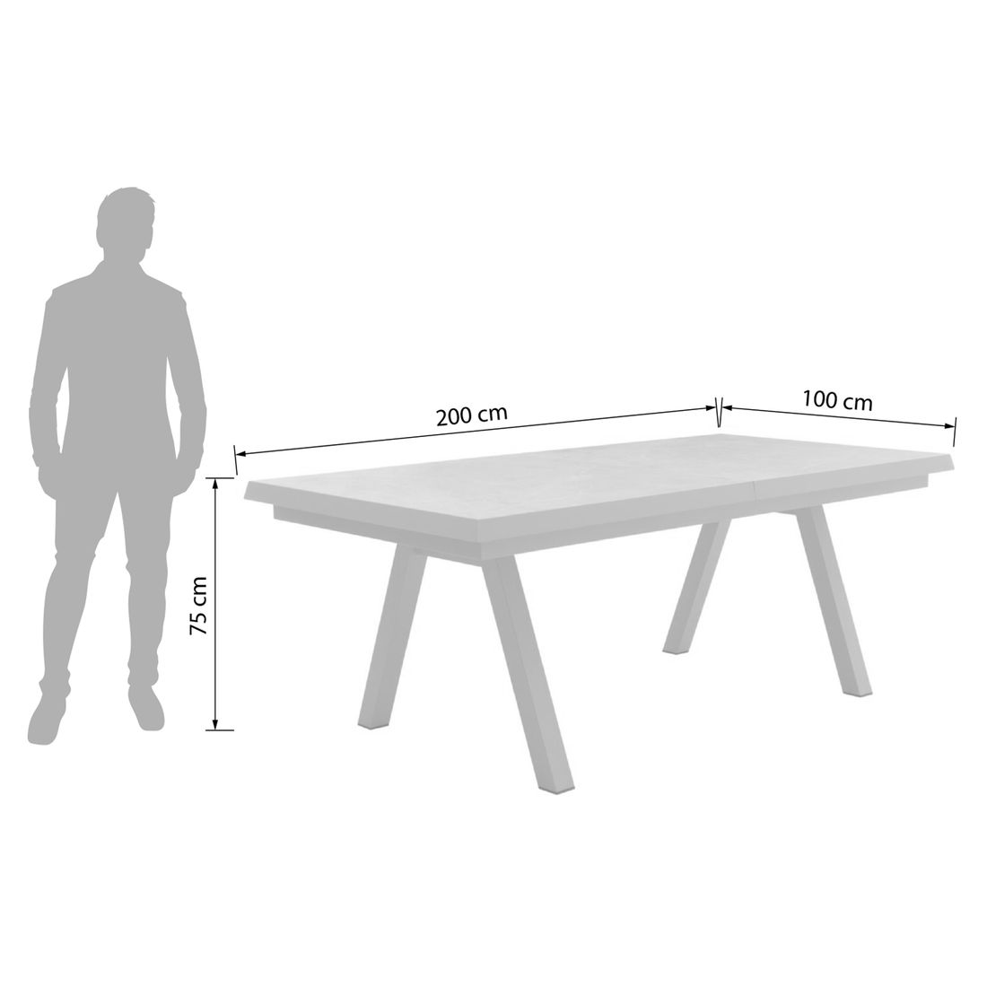 Interliving 7011 Gartenmöbel-Set M (4 Plätze) Tisch 200/260x100cm