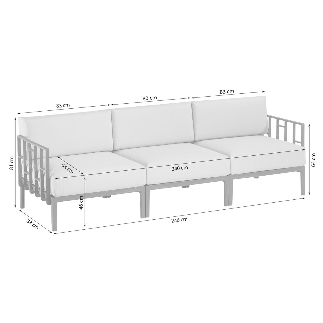 Gaber Engels Kit 3 Diningsofa Kunststoff/Mischgewebe