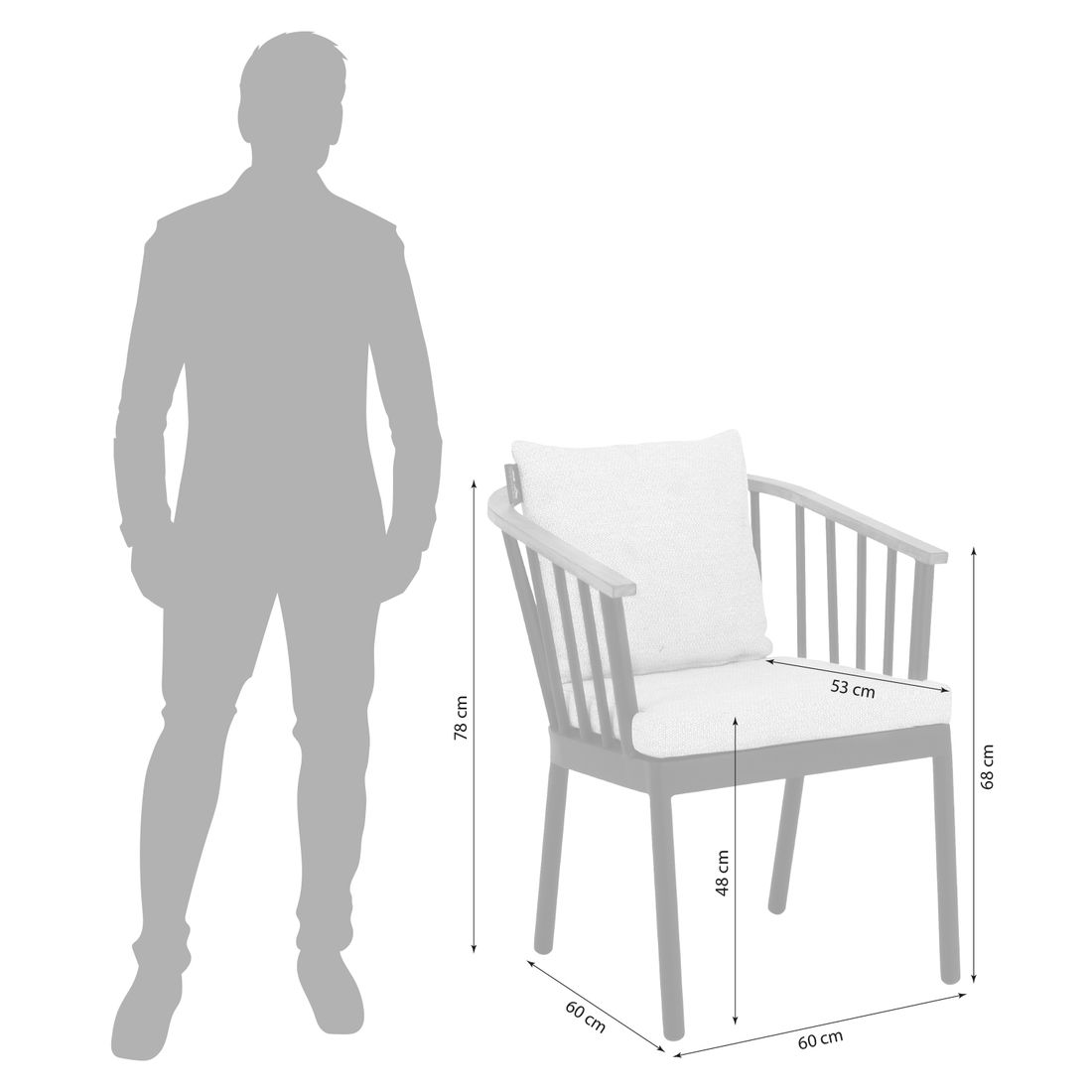Apple Bee Condor Gartensessel Aluminium mit Sitz- und Rückenkissen