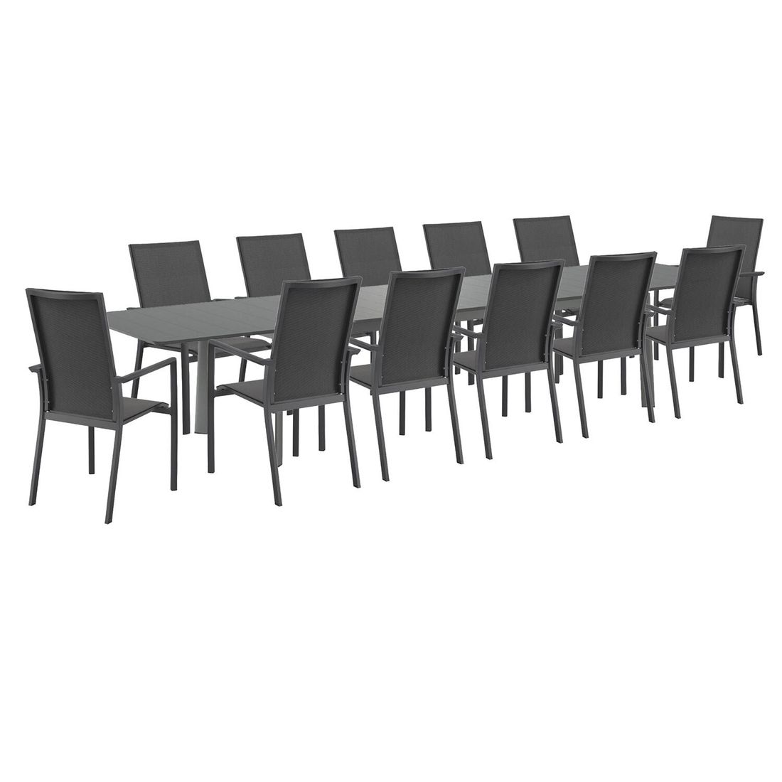 OUTLIV. Lucca Gartenmöbel-Set XXL (12 Plätze) Tisch 266/331/396x110cm