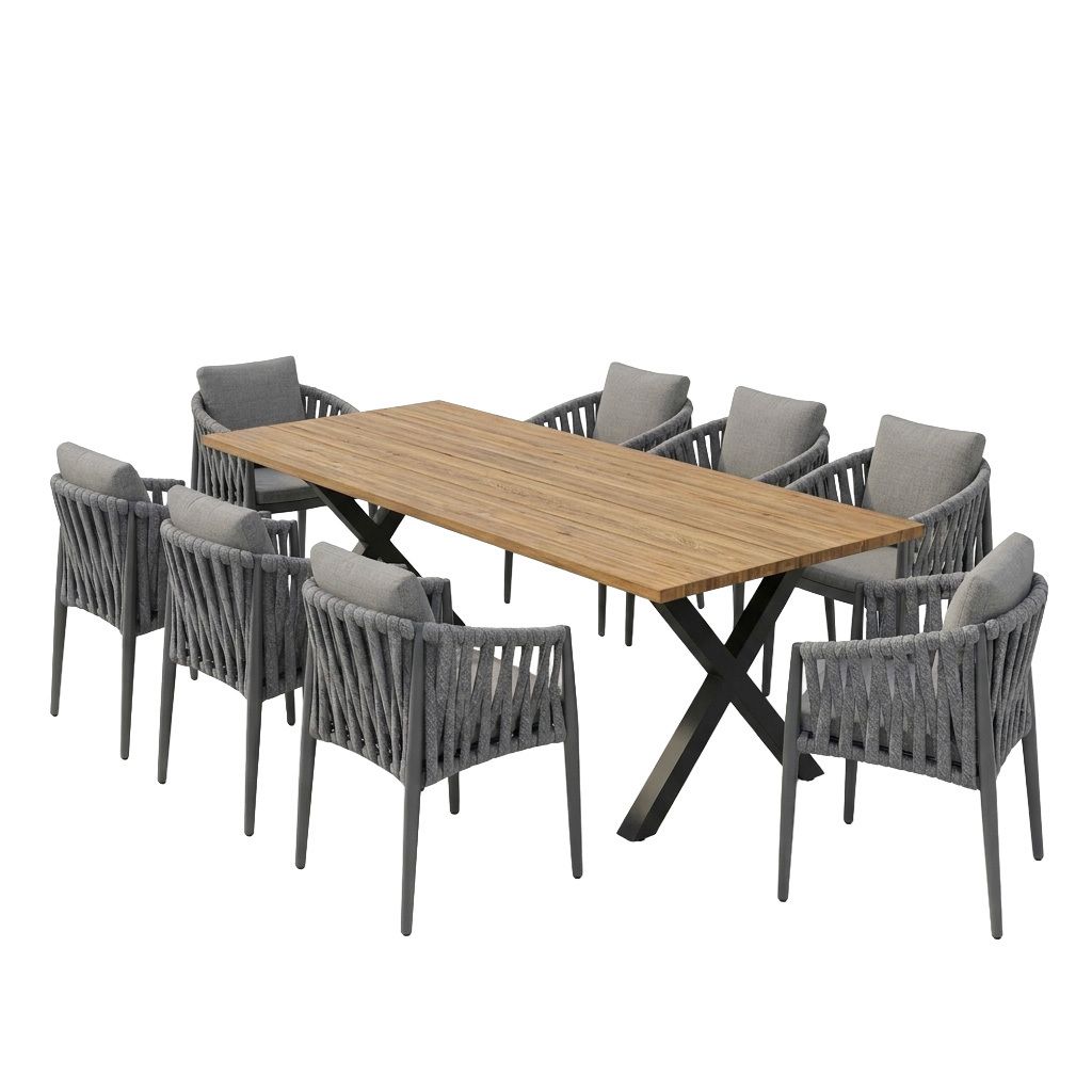 OUTLIV. Lena Gartenmöbel-Set XL (8 Plätze) Tisch 240x100cm