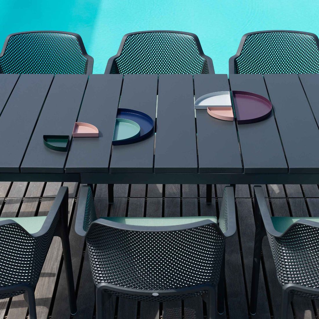 Nardi Net Gartenmöbel-Set 11-tlg. Tisch 210/280x100cm