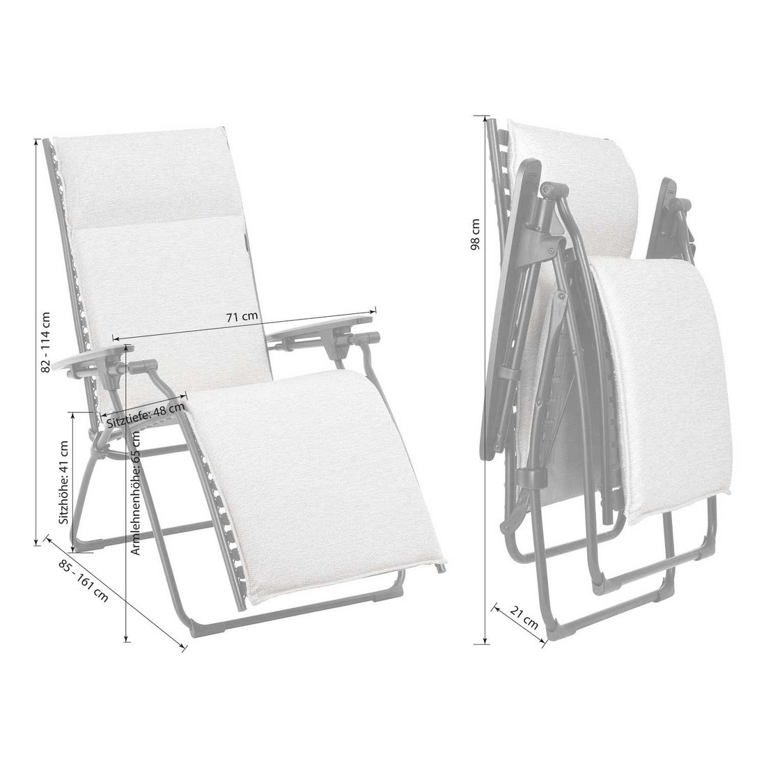 Lafuma Evolution Niksen Relaxliege Stahl/Olefin