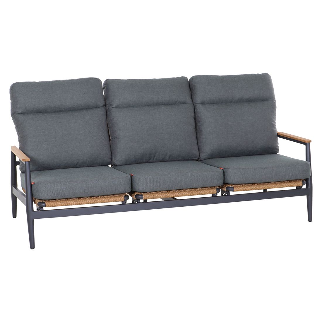 Siena Garden Roma Loungeset verstellbar inkl. Loungetisch Aluminium/Gardino-Geflecht