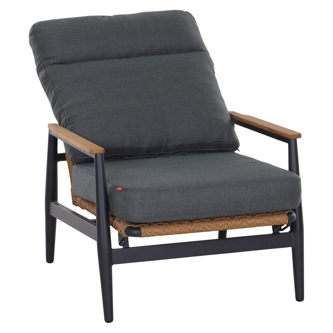 Siena Garden Roma Loungeset verstellbar inkl. Loungetisch Aluminium/Gardino-Geflecht
