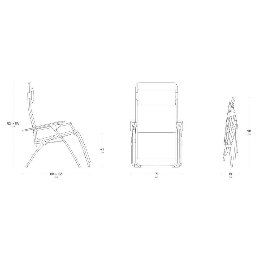 Lafuma Futura Relaxliege Stahl/BeComfort