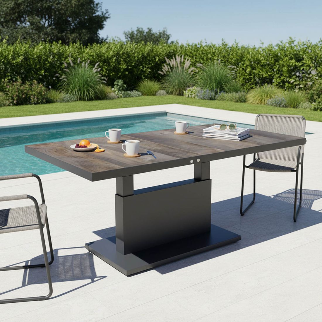 Siena Garden Talina+ Lifttisch elektr. höhenverstellbar Aluminium/Keramikfliese