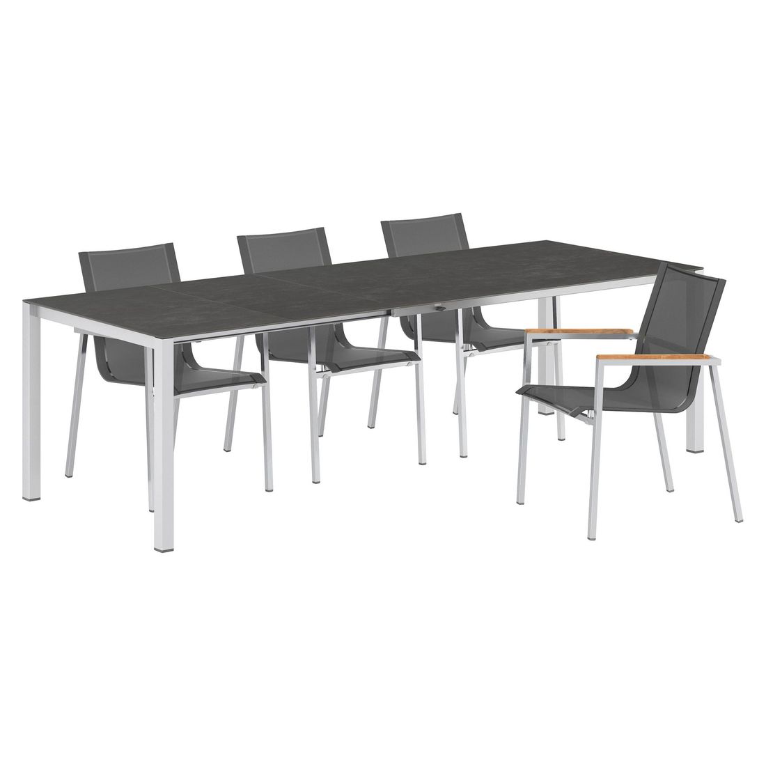 OUTLIV. Rimini Gartenmöbel-Set 5-tlg. Tisch 160/217/267x92cm