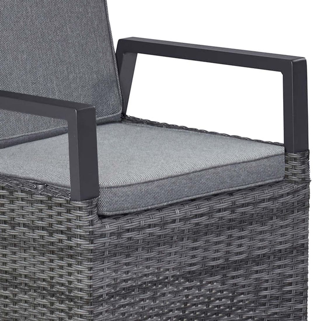 LC Garden Vivera-Stone Gartensessel verstellbar Geflecht mit Sitz- und Rückenkissen