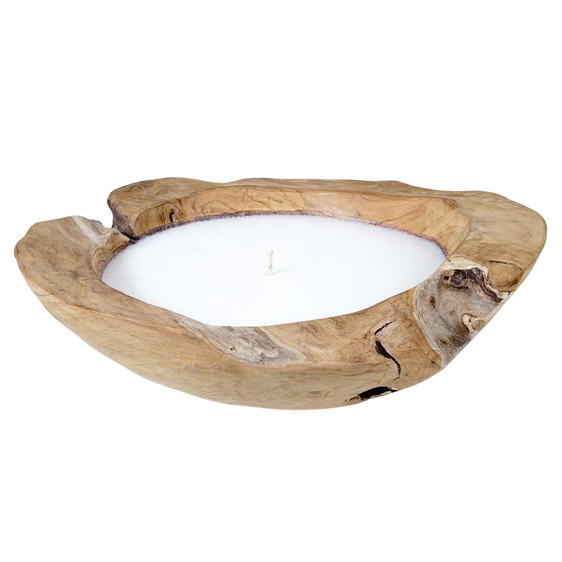 OUTLIV. Deko Kerze mit Schüssel Ø30cm Teak Wurzel