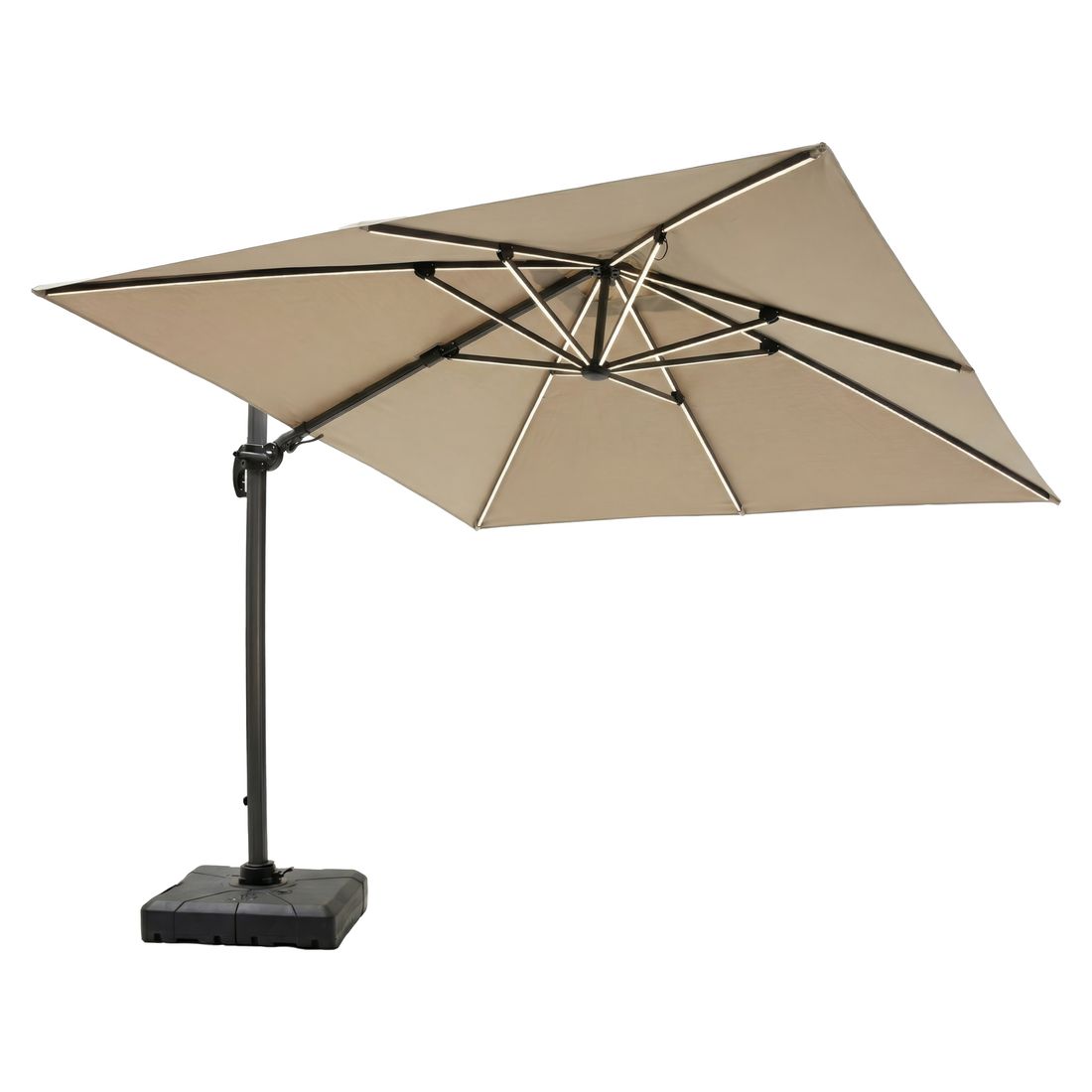 LC Garden Cantilever Ampelschirm mit LED-Beleuchtung 300x300cm