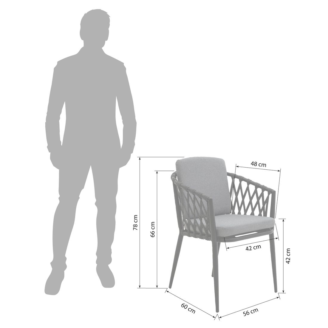 OUTLIV. Cairns Gartenmöbel-Set L (6 Plätze) Tisch 180x90cm