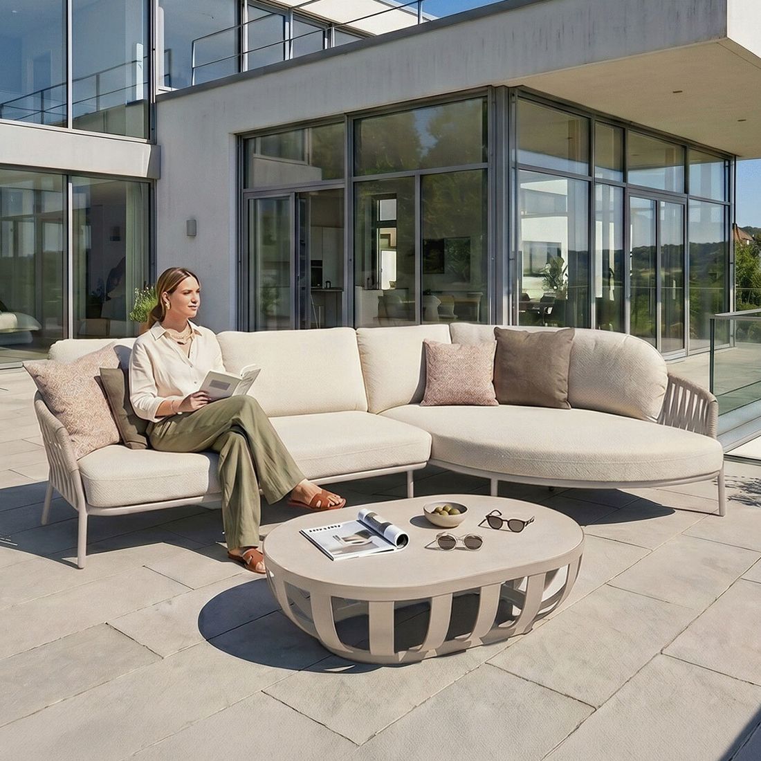 Zebra Ares Ecklounge Aluminium/Rope/Sunproof