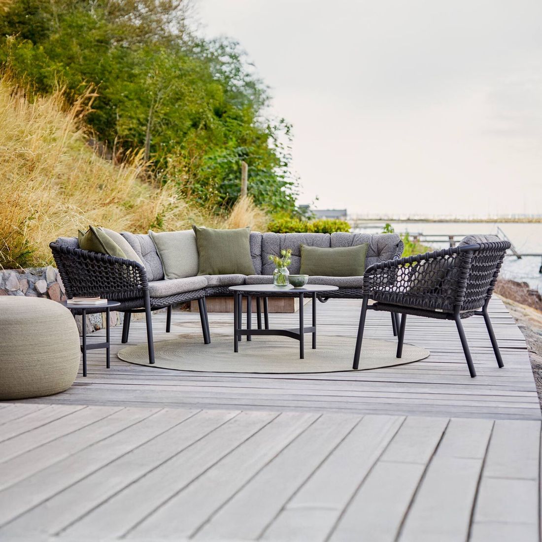 Cane-Line Ocean Ecklounge Aluminium/Rope