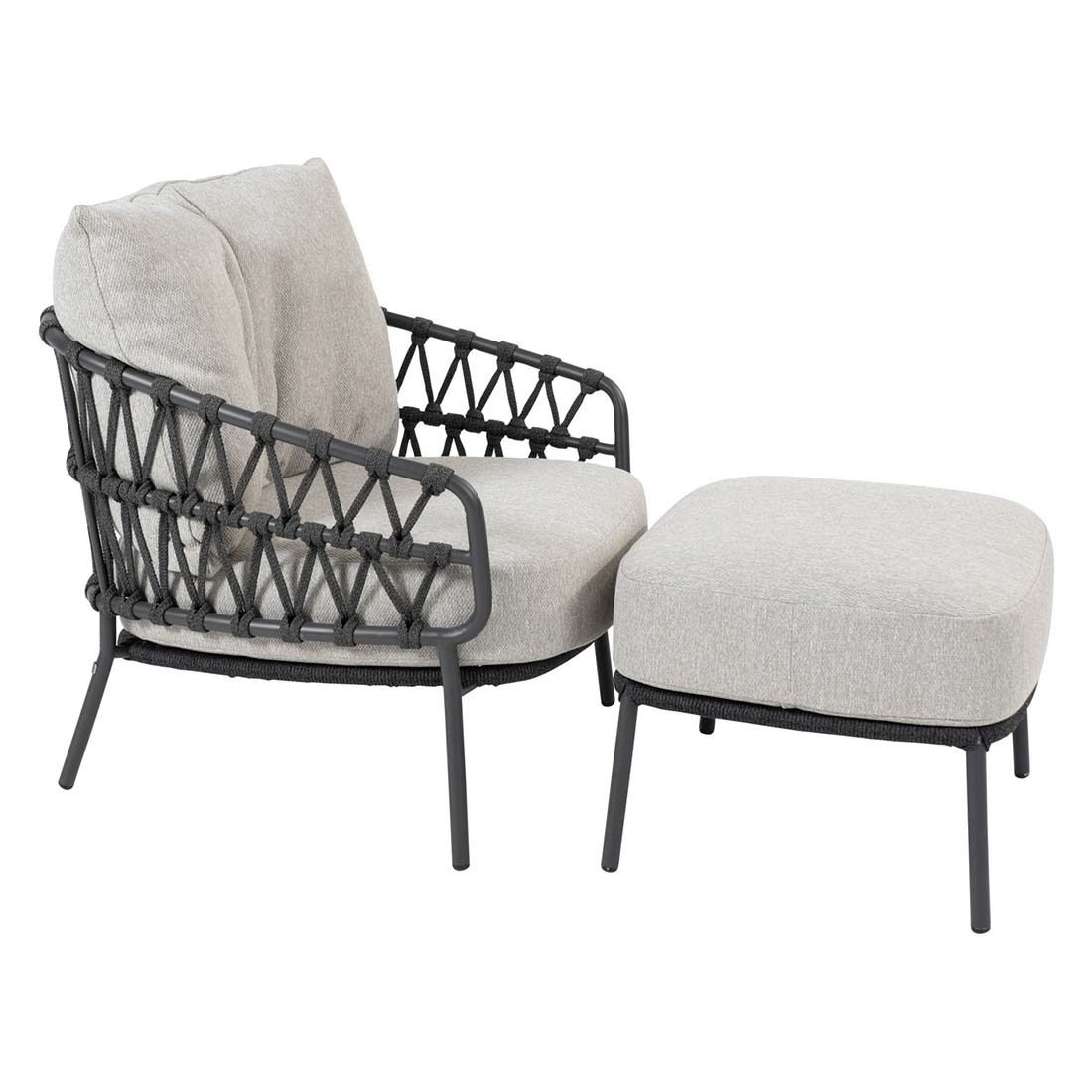 4Seasons Calpi Loungesessel Edelstahl/Rope