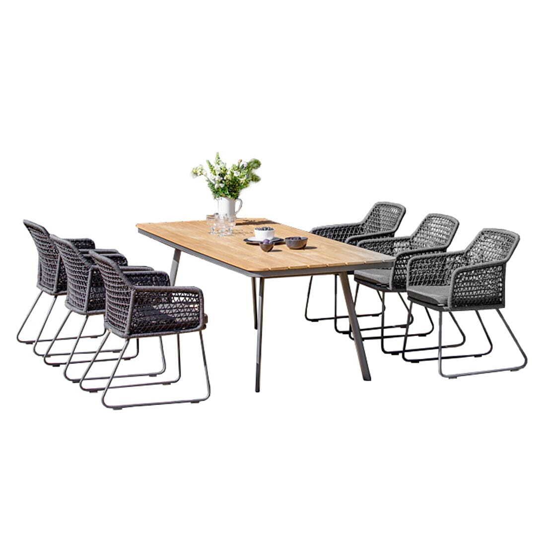 Niehoff Kubu Gartenmöbel-Set L (6 Plätze) Tisch 220x95cm