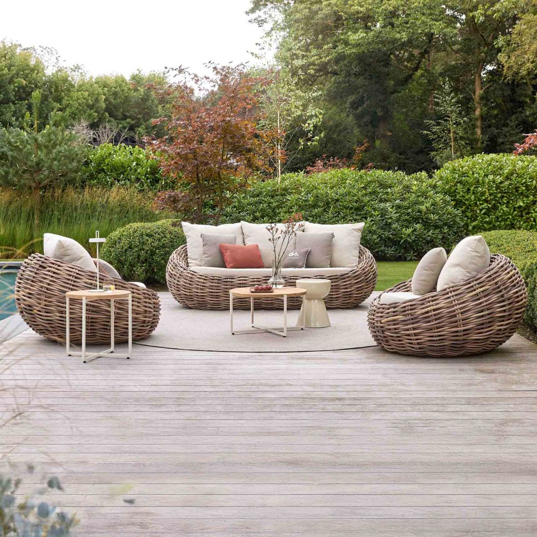 Apple Bee Cocoon Gartenloungesofa Polyrattan/Bee Wett