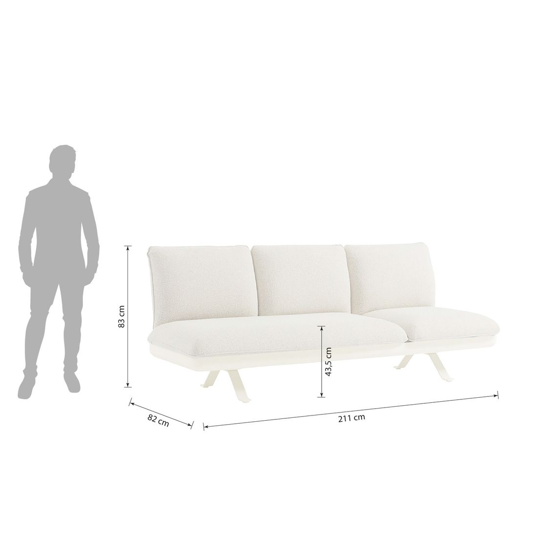 Zebra Sky Neo Gartenloungesofa verstellbar Aluminium/Sunproof