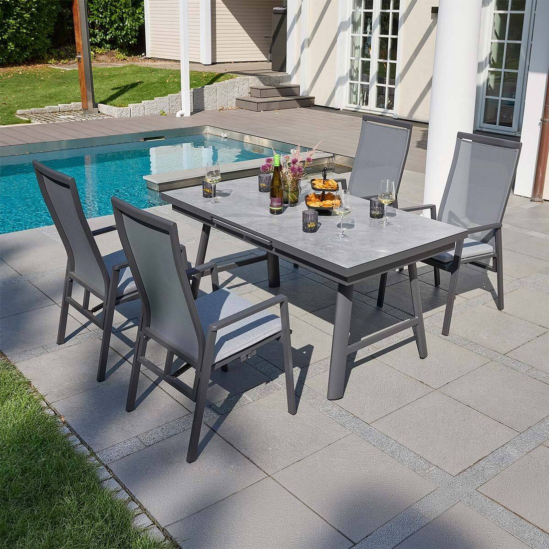 LC Garden Sunfort Gartenmöbel-Set Tisch 160/210x90cm
