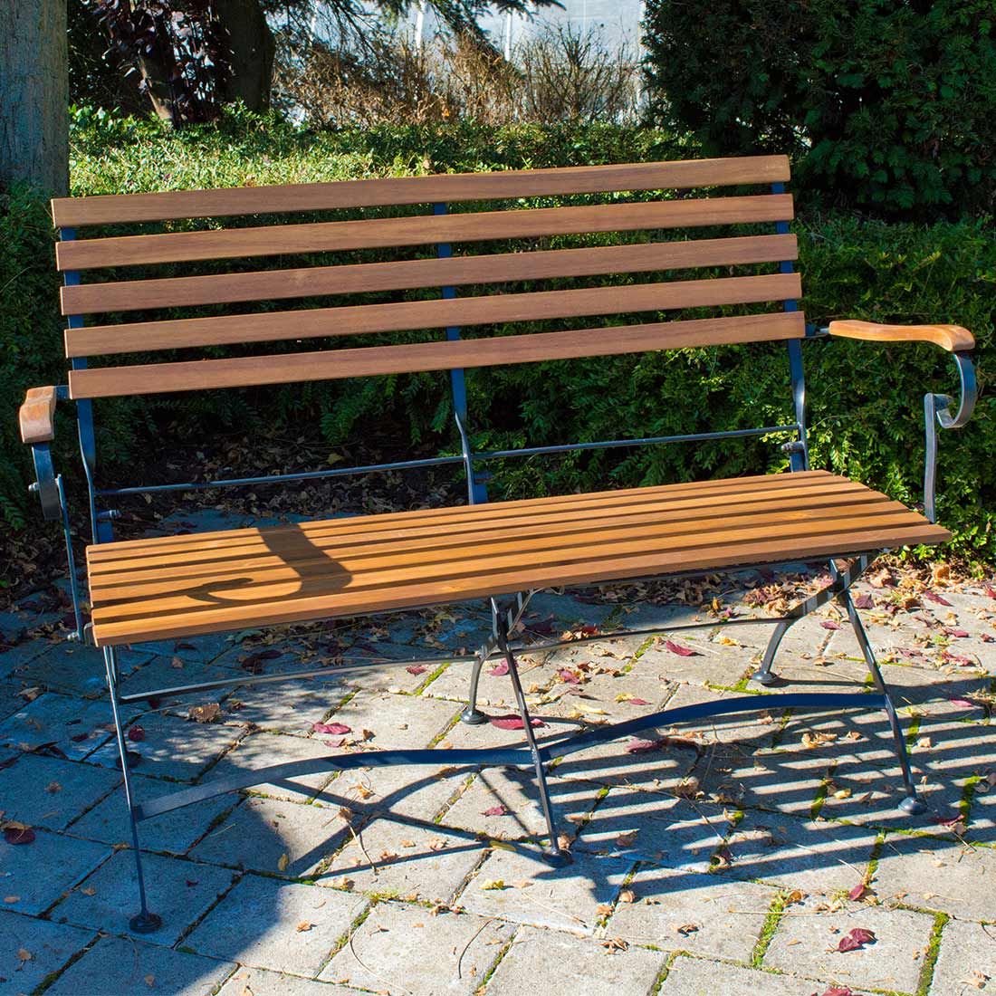 Acamp Lindau Gartenbank 115 cm Eisen/Akazie