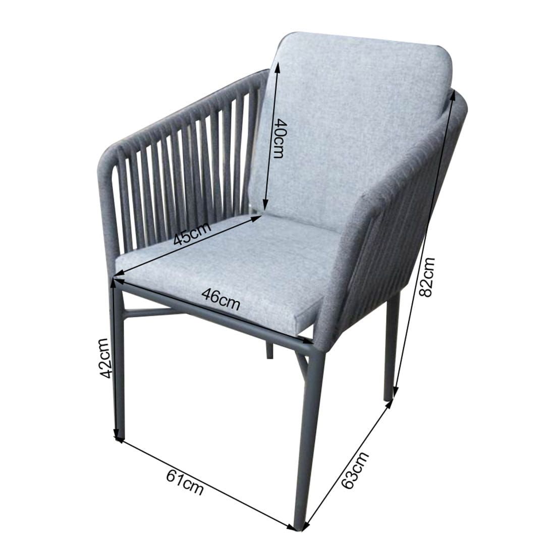 Acamp Manhattan Gartensessel Aluminium mit Sitz- und Rückenkissen