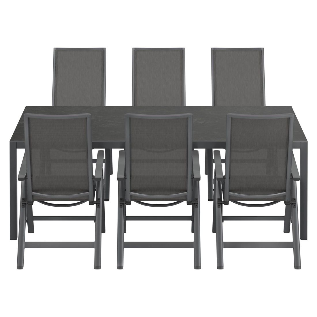 OUTLIV. Jacob Gartenmöbel-Set L verstellbar (6 Plätze) Tisch 220x100cm