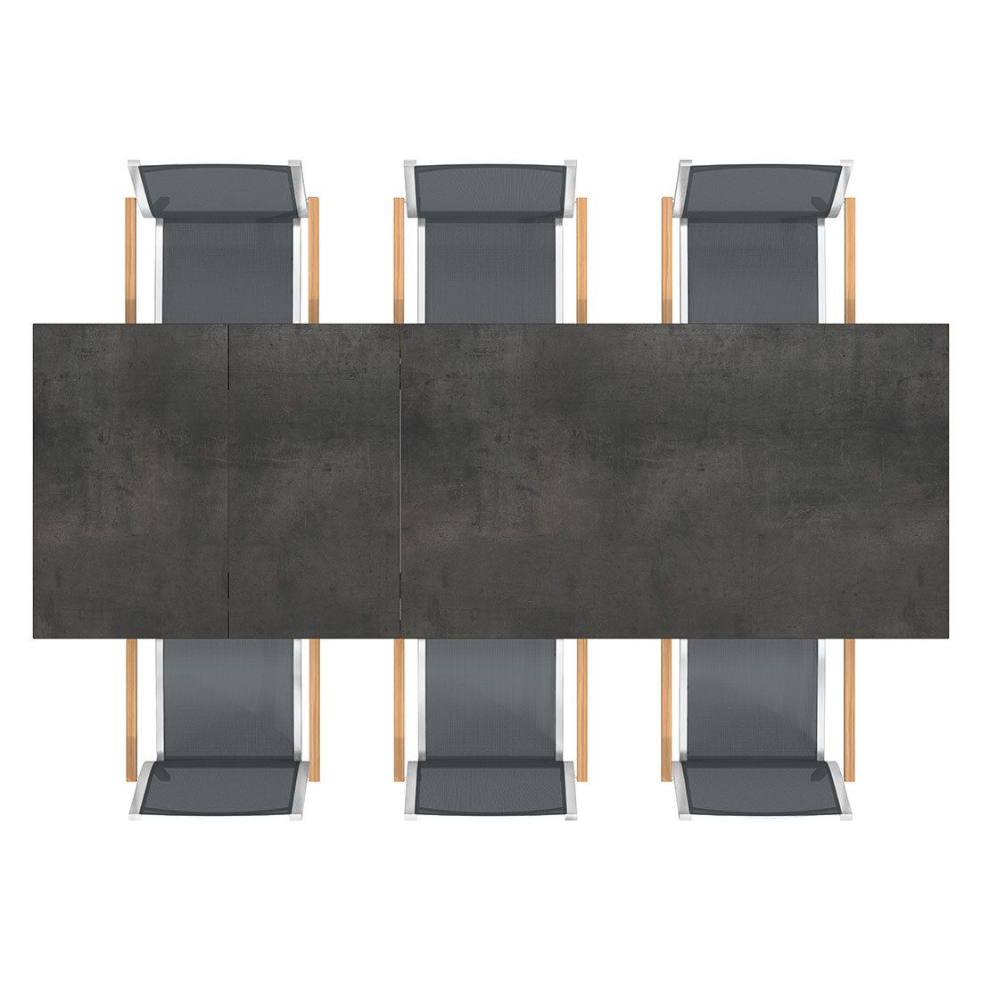 Stern Cardiff Gartenmöbel-Set L (6 Plätze) mit OUTLIV. Tisch 160/217/267x91cm