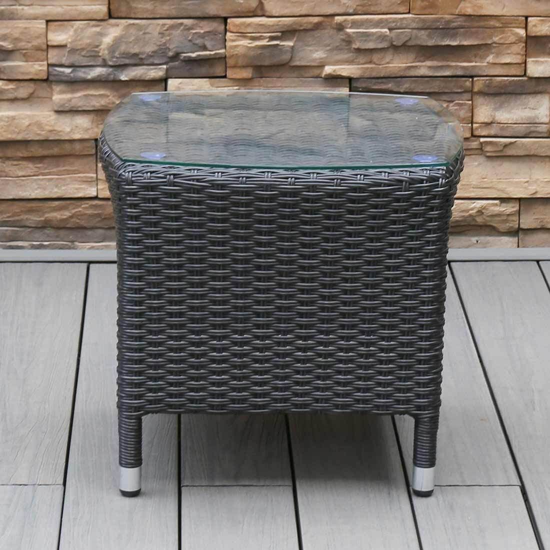 OUTLIV. Spain Beistelltisch 45x45cm Geflecht/Glas
