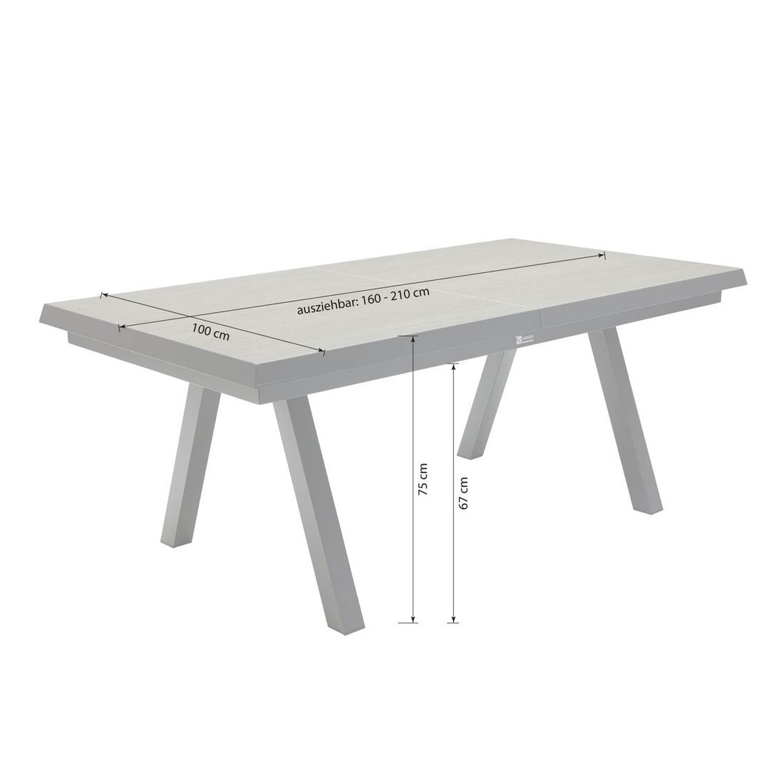 LC Garden Vivera-Stone Ausziehtisch Aluminium/Sinterstone