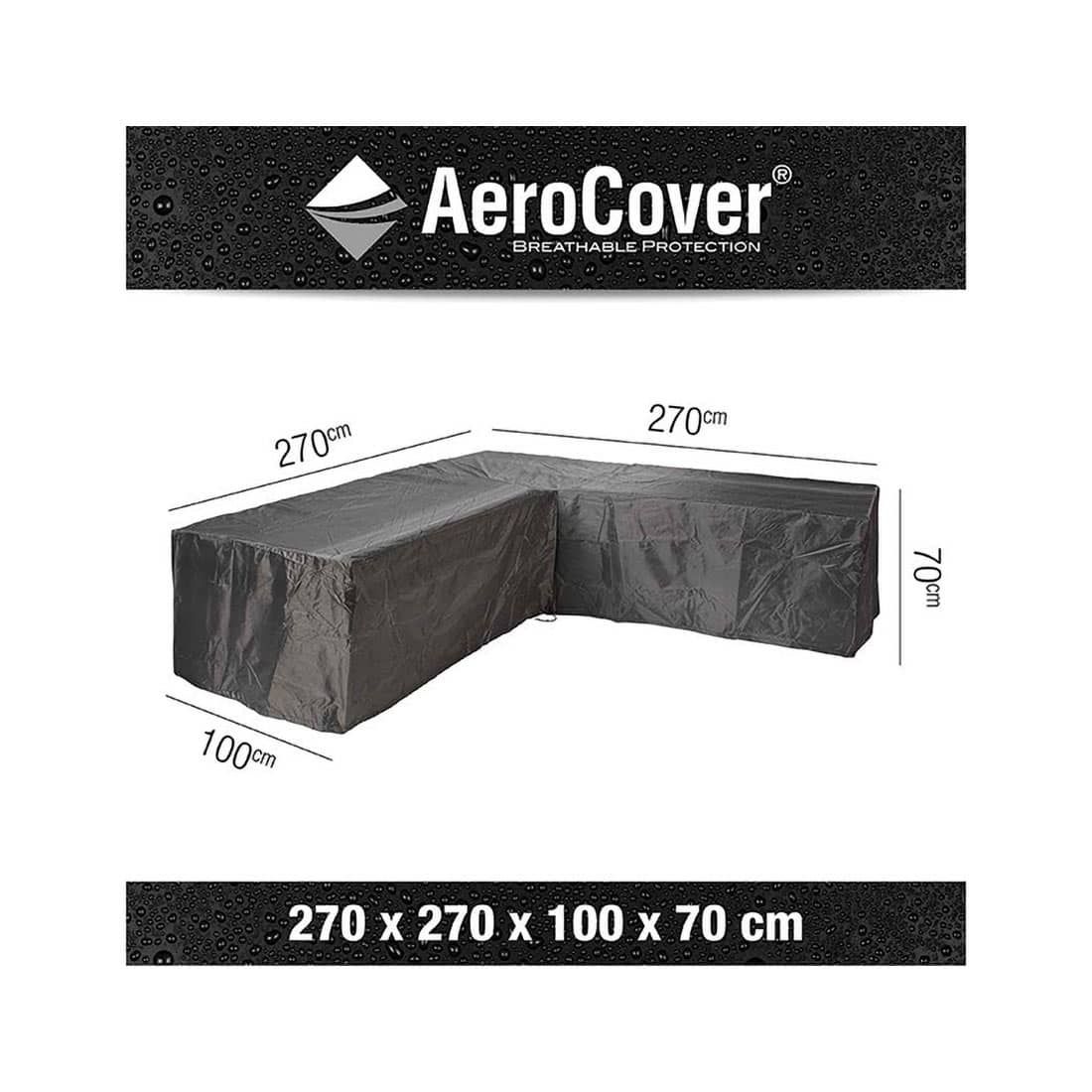 AeroCover Schutzhülle für Ecklounge 270x270x100x70cm  Polyester