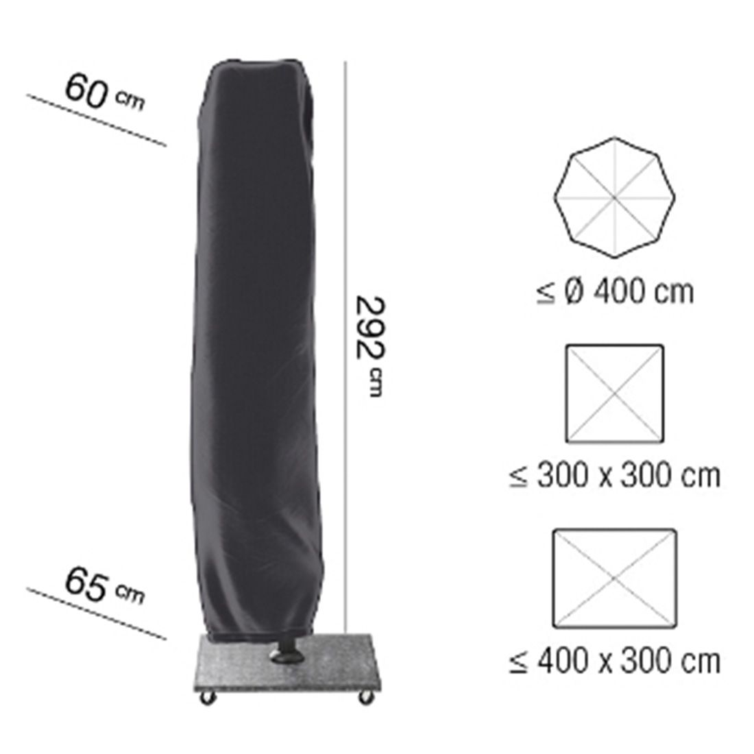 AeroCover Ampelschirm Schutzhülle 400x300cm Polyester