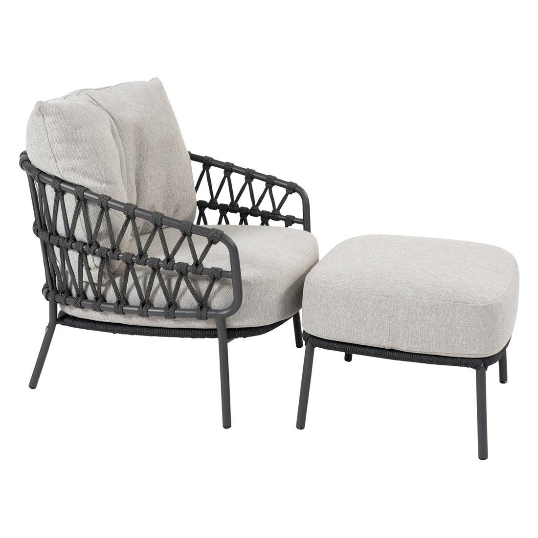 4Seasons Calpi Loungehocker Edelstahl/Rope