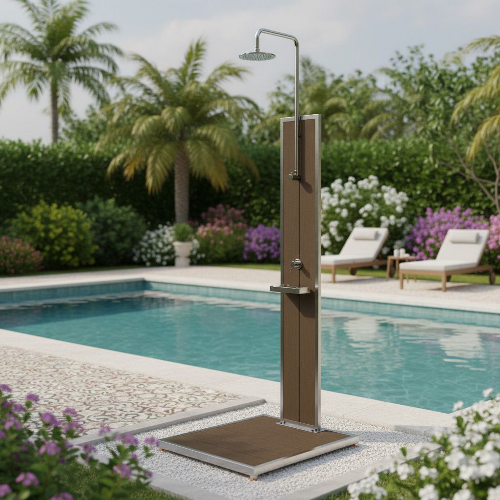 Ideal Bahama Gartendusche Kaltwasser Edelstahl/Kunstholz