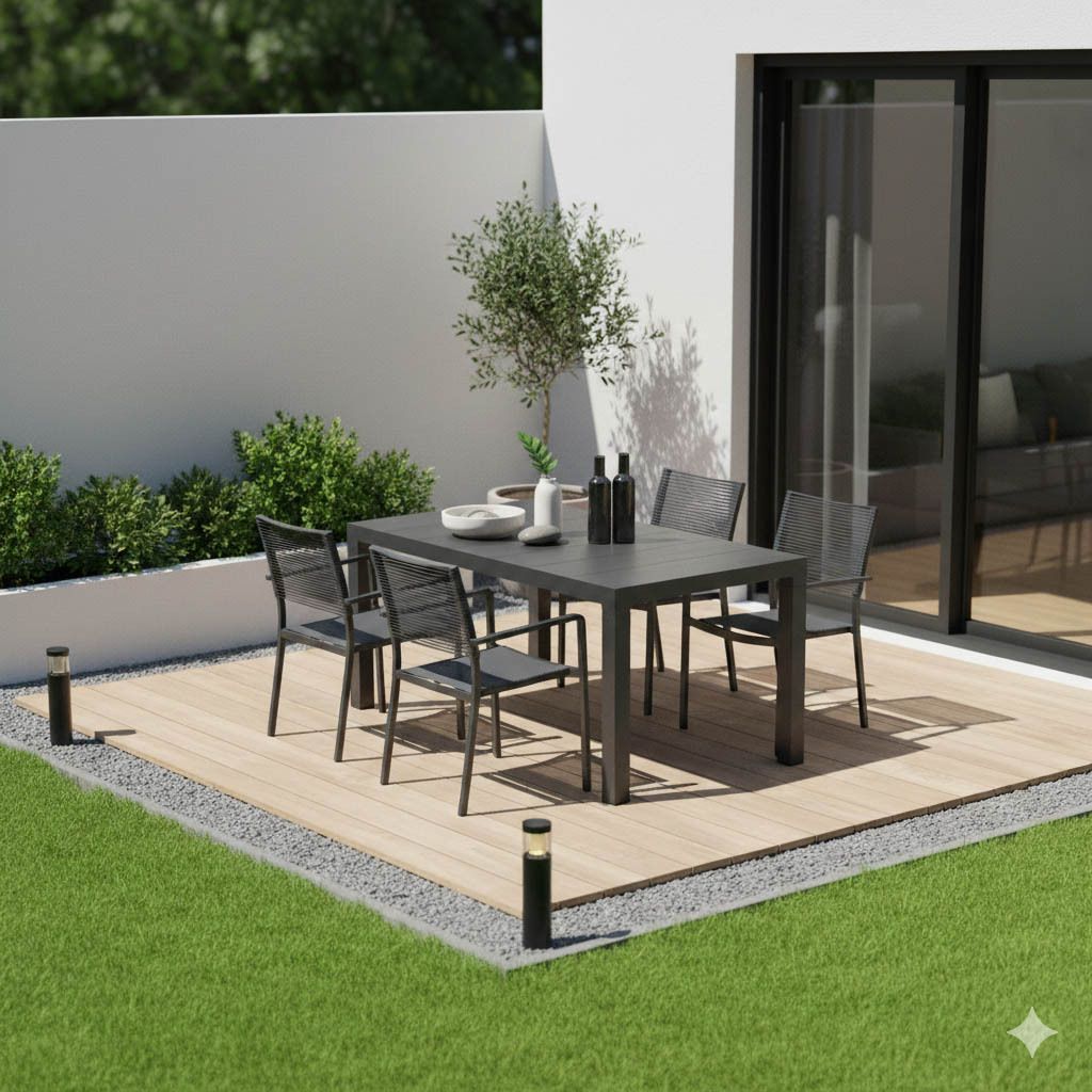 Siena Garden Leeds Gartenmöbel-Set M (4 Plätze) Tisch 160x90cm