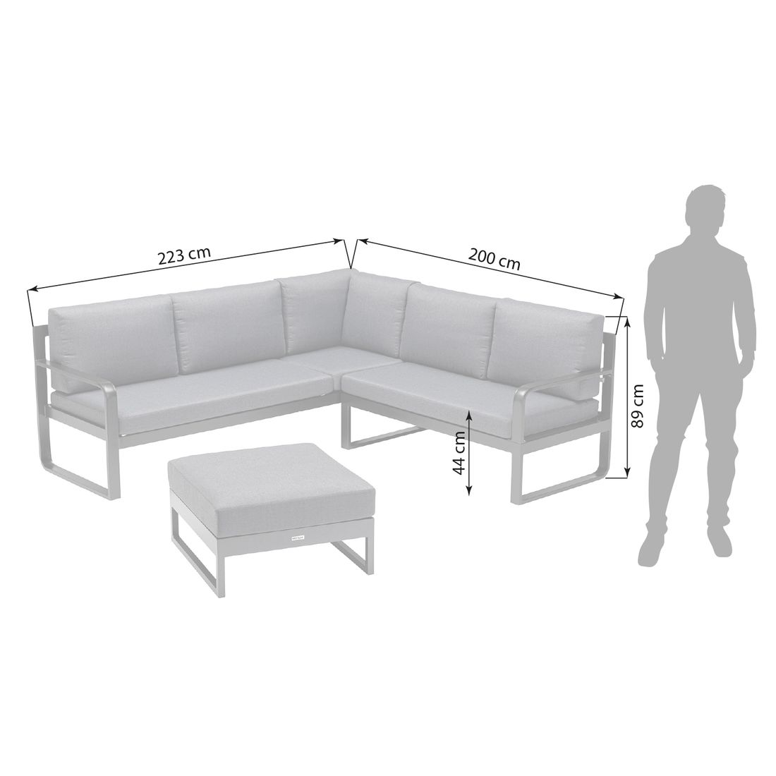 Kettler Ocean Ecklounge verstellbar Aluminium/Polyester