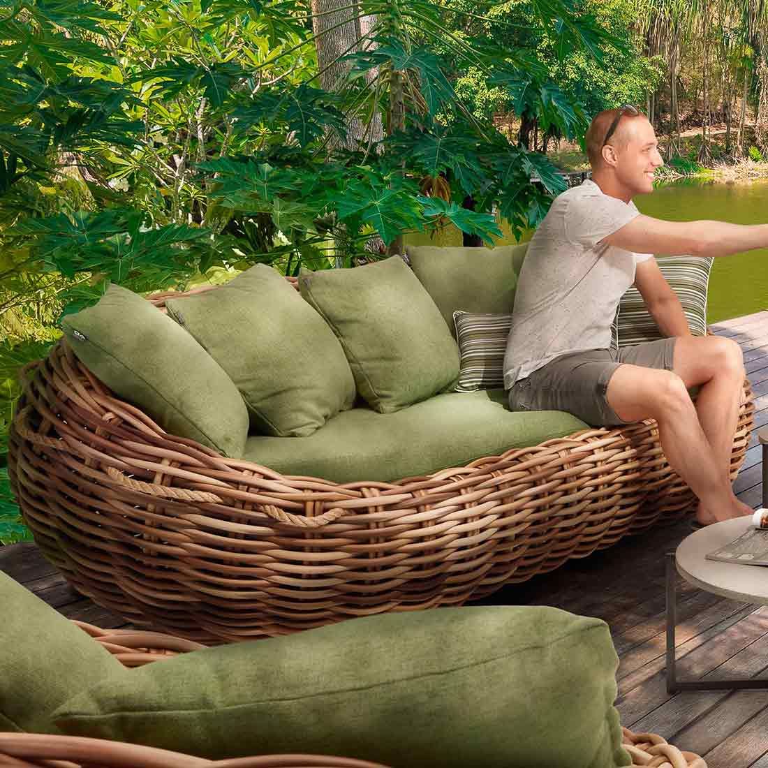 Apple Bee Cocoon Gartensofa Polyrattan/Bee Wett