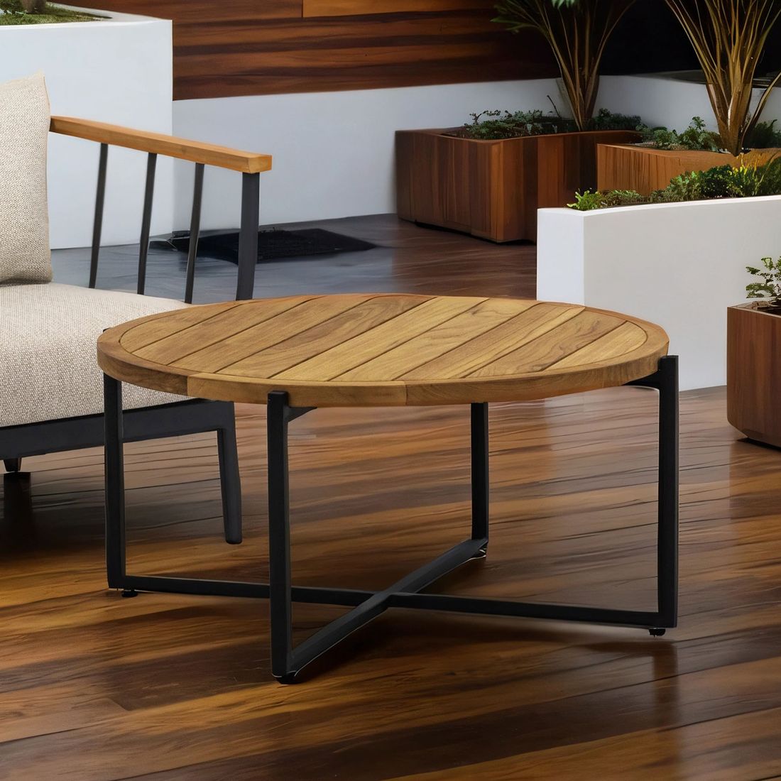 Apple Bee Condor Loungetisch Aluminium/Teak