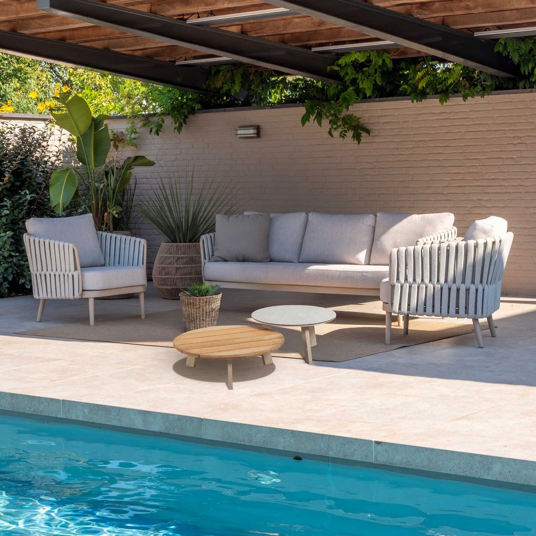 4Seasons Eva Loungeset inkl. Loungetisch Aluminium/Rope/Olefin