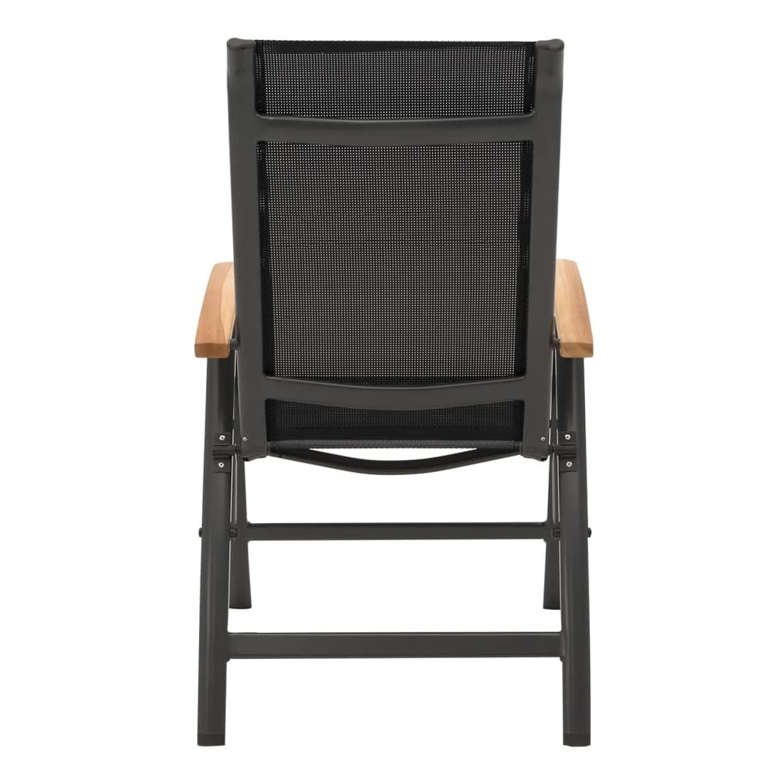 OUTLIV. Alpha Klappsessel Aluminium/Textilene Teakarmlehnen